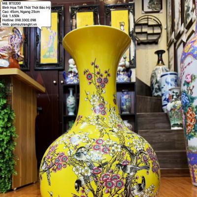 Bình củ tỏi họa tiết Thời Thời Báo Hỷ